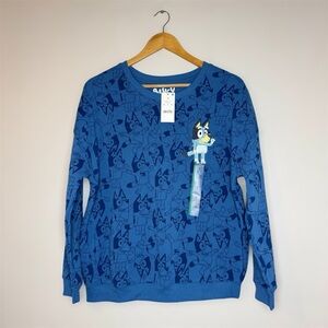 New Woman’s Bluey Blue Graphic Sweatshirt Medium